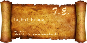 Tejfel Emese névjegykártya
